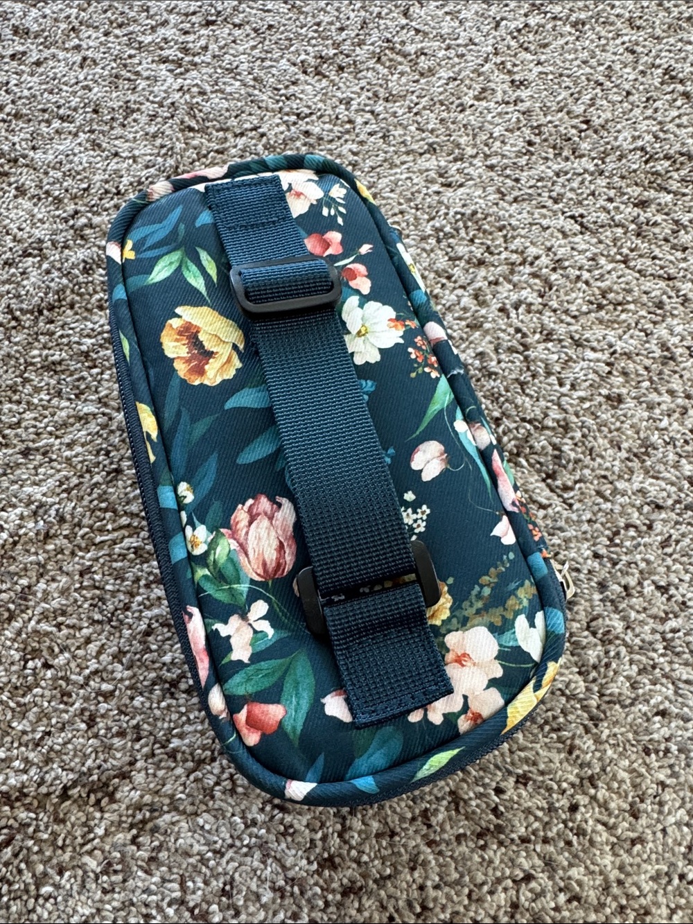 Floral Navy Medicine Organizer Pouch